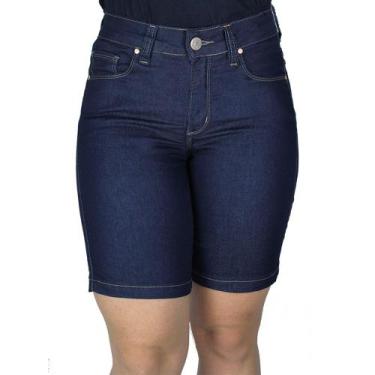 Imagem de Bermuda Jeans R7Jeans Feminina Com Elastano Amaciado - R-SETE, 50, Azu