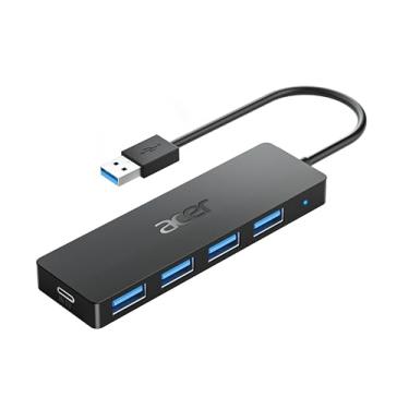 Imagem de Acer Hub USB, 4 portas múltiplas USB 3.0 Hub, hub de dados USB para laptop com porta de alimentação USB C, extensor USB para uma porta, laptop, Windows, Linux, Acer PC e mais (0,2 m)