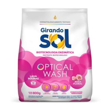 Imagem de Lava Roupas Em Pó Rosa Floral Girando Sol 800G, Sabão Em Pó Lava Roupa
