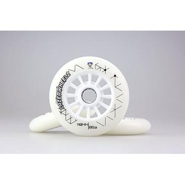 Imagem de Patins de Velocidade de LED Flying Eagle Lazerwheelz (Pacote com 6), Branco, 110mm