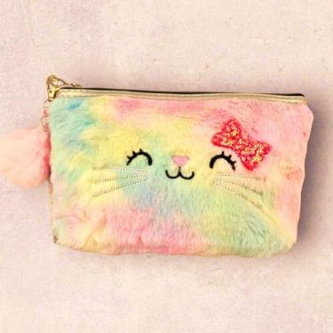 Imagem de Estojo Necessarie Super Espaçosa Porta Objeto Pelúcia Pompom Box Femin
