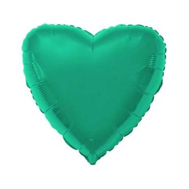 Imagem de Balão de Festa Metalizado 20" 50cm - Coração Verde - 01 Unidade - Flex