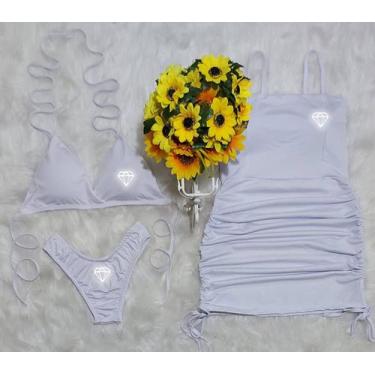 Imagem de Biquíni Com Bojo Asa delta + Vestido Com Bojo - gringas model, Branco,
