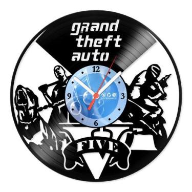 Imagem de Relógio De Parede Disco Vinil Jogos e Games - Game GTA Five - VJG-062 