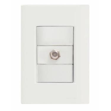 Imagem de Conjunto 4x2 com 1 Tomada TV/SAT Coaxial Giz Tramontina