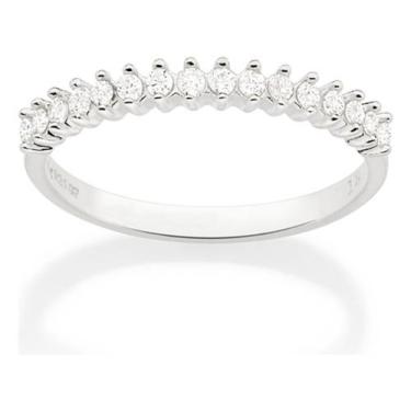 Imagem de Meia Aliança Cravejada Por 16 Zircônias De 810228 - ROMMANEL, Branco, 