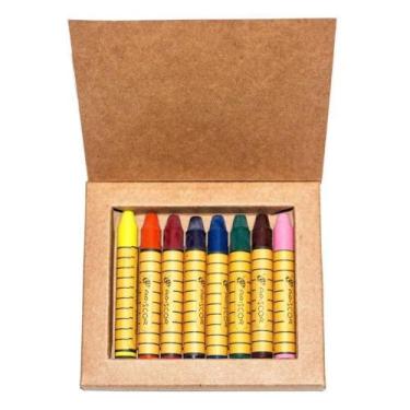 Imagem de Giz de cera de abelha bastão caixa com 8 cores - APISCOR