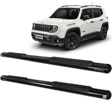 Imagem de Estribo Lateral Jeep Renegade 2015 a 2023 Oblongo Preto
