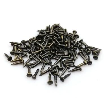 Imagem de Pregos pequenos, BLUELEC 200 peças de prego de madeira para decoração doméstica, arte de cordas e artesanato DIY (1 × 8 mm/0,04 × 0,3 polegadas, bronze)