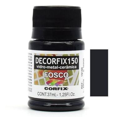 Imagem de Tinta Decorfix 150 Fosca 37ml - Metal, Vidro e Cerâmica, 321 PRETO
