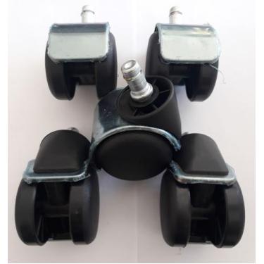 Imagem de Rodizio para cadeira de escritório cromado roda de nylon kit s90 a mf 