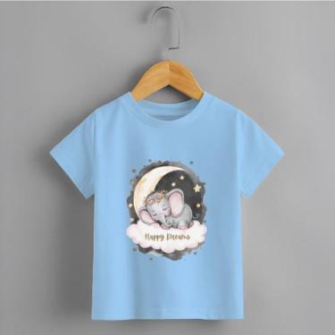 Imagem de Camiseta Infantil Menina Elefante Happy Dreams Personalizada Lançament