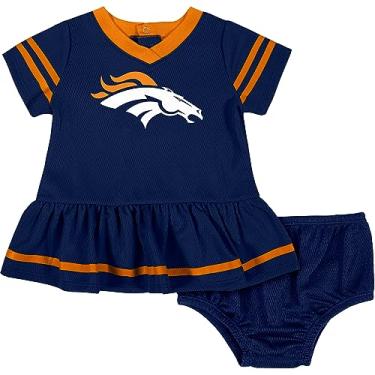 Imagem de NFL Vestido Jersey Denver Broncos Team e capa de fraldas, azul/laranja Denver Broncos, 3-6 meses