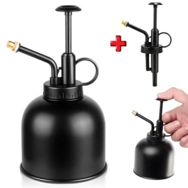 Imagem de Haikole Borrifadores de plantas de metal inoxidável para interior, garrafa de irrigação de suculentas com bomba superior, pulverizador de plantas pequenas, regador para plantas internas e externas,