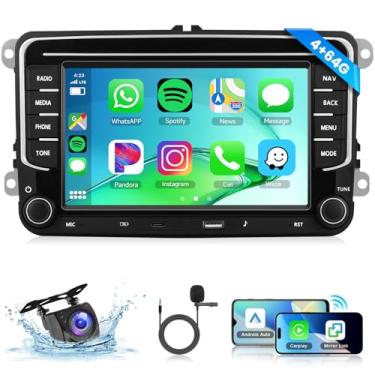 Imagem de [4G + 64G] Rádio automotivo Android para Volkswagen VW Jetta Passat Golf Beetle Polo Caddy Tiguan Touran para SEAT para Skoda com CarPlay sem fio Android Auto, rádio de carro de 17 polegadas com