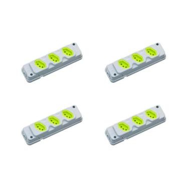 Imagem de Kit C/4 - Tomada Barra Fiolux   Tripla 20A 2 Polos+Terra ...