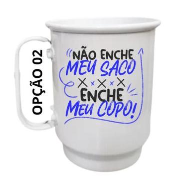Imagem de Caneca Alumínio 500ml Não enche meu saco, enche meu copo! - LARANJA E 