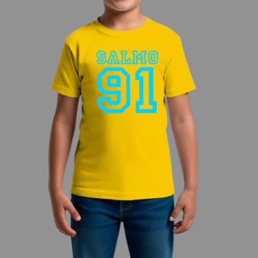 Imagem de Camisetas Infatil Básica Moda Cristã Gola Redonda Salmo 91 - RodLiwes,