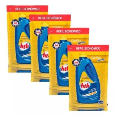 Imagem de Kit 4 Clarificante MaxFloc HTH 900ml Piscinas