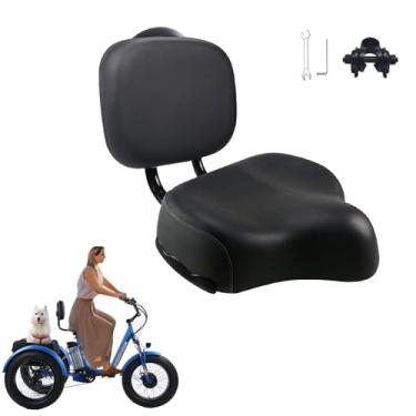 Imagem de Almofada de bicicleta confortável, super macia, movimento adaptável, acolchoada de espuma de memória, para bicicletas, mountain bikes, triciclos (preto)