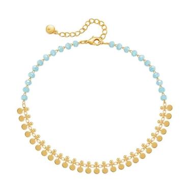 Imagem de Yumikoo Tornozeleira feminina banhada a ouro 18 k, middle, Ouro amarelo, Sem Pedra Preciosa