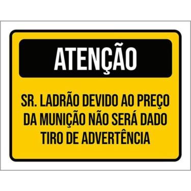 Imagem de Kit 5 Placas Atenção Ladrão Preço Advertência 36X46