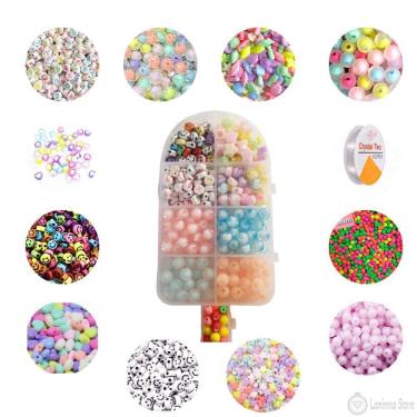 Imagem de Kit Miçangas Montagem Bijuterias Infantil Sorvete 370 Peças