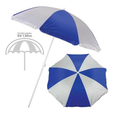 Imagem de Guarda-sol Listrado Mor Azul 1,80 Metros Para Praia