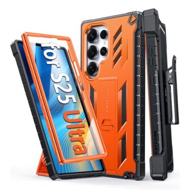 Imagem de FNTCASE Capa para Samsung Galaxy S25-Ultra: Capa de celular robusta de grau militar com suporte e coldre | Proteção TPU à prova de choque com design texturizado fosco para capas S25 Ultra de 6,9