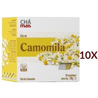 Imagem de Chá de Camomila Natural Vegano Cx10 Sachês 1g Kit 10
