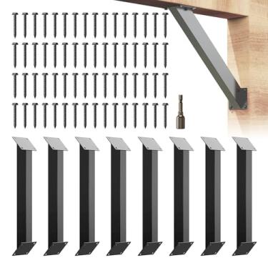 Imagem de Andorm Pacote Com 8 Suportes De Ângulo 45 Graus, Suporte Cantos, Resistente Para Pérgola Viga Madeira