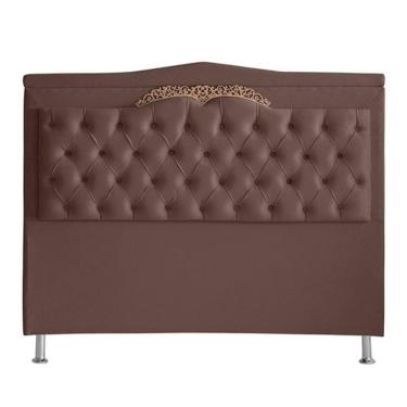 Imagem de Cabeceira De Cama Barcelona King 195 Cm Capitonê Retro Botão Encapados Suede Rosê Do Lar Móveis