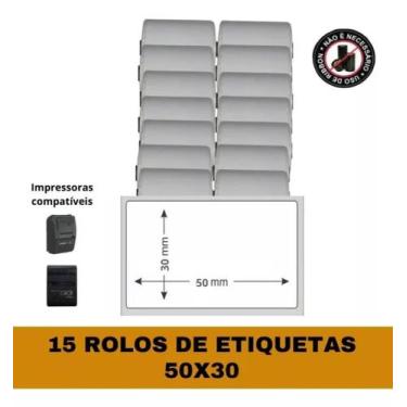 Imagem de Etiqueta Adesiva 57x30 Para Mini Impressora 58mm - 15 Rolos - TITANNET