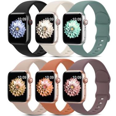 Imagem de Pulseiras esportivas compatíveis com Apple Watch, pacote com 6 AMSKY