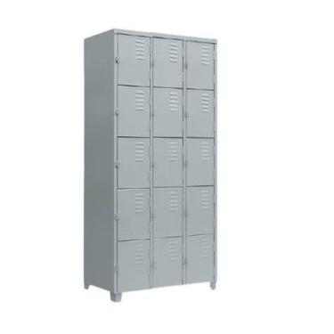 Imagem de Roupeiro de aço com 15 portas pequenas com pitao - MOVEIS VITORINO