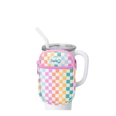 Imagem de Swig Life Bolsa Mega Caneca, Bolsa para Garrafa de Água com Alça Ajustável, Pochete de Garrafa de Água com Bolso para Telefone com Zíper, Acessórios para Copo (Check Mate), Check Mate