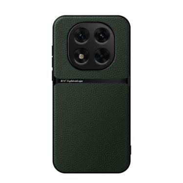Imagem de Kepuch Capa para Redmi Note 14 Pro 4G - Litchi Grano Case Placa de Metal Embutida - Verde