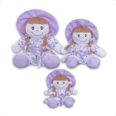 Imagem de Bonecas Pano Brincar Decoração Macia Versátil P, M, G Fofa (Floral Lilás)