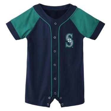 Imagem de Outerstuff Macacão unissex MLB para bebês recém-nascidos e bebês 0-24 meses Little Slugger Body Body (Seattle Mariners, 0/3 meses)