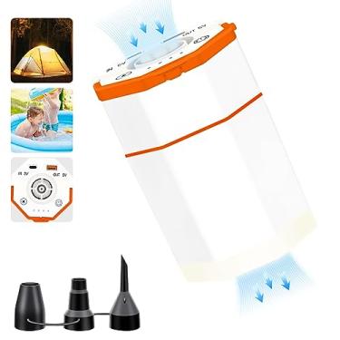 Imagem de Bomba de colchão de ar portátil alimentada por bateria, máx. 4000 mAh USB bomba elétrica de inflação rápida com luz de acampamento para colchão de ar, cama, sofá, boias de piscina, anéis de natação,