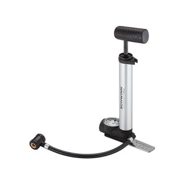 Imagem de Schwinn Bomba de armação de pé a chão Air Sport Pro com medidor para os tipos de válvulas Schrader e Presta, prata