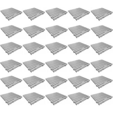 Imagem de Kit 30 Estrado De Plástico Modular 50x50x5 Cm Cinza - Tna Plast
