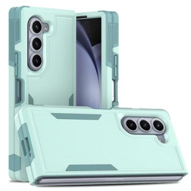 Imagem de HAO RIYLN Capa à prova de choque para Samsung Galaxy Z Fold6, capa antiimpressão digital fosca com proteção de câmera antiderrapante, verde, Z FOLD6