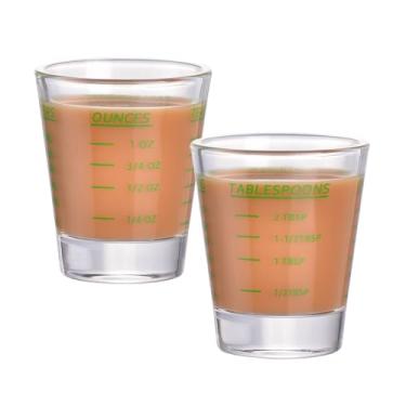 Imagem de Copo medidor de shot, copo de café expresso 26 medidas incrementais, 2 colheres de chá, 6 colheres de chá, 30 ml, 28,3 g, utensílios de cozinha, acessórios de bar barman, jigger para barman (pacote