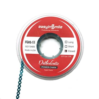 Imagem de SNAWOP Corrente Elástica Ortodôntica Dental Snawop, Carretel Multicolorido, Elásticos De Borracha Para Aparelho Dentário (Fechado, Turquesa)