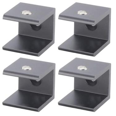 Imagem de Clipes de vidro, 4 braçadeiras de vidro montadas na parede clipes de suporte de prateleira de vidro braçadeira de suporte de folha de vidro grampos de vidro ajustáveis para montagem na parede adequado