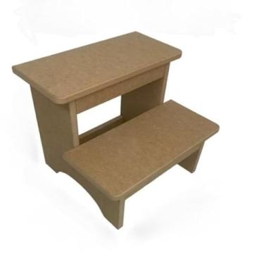 Imagem de degrau auxiliar escadinha de consultório estética assistente de maca crianças e pets manicure degrau de madeira mdf(Escadinha G)