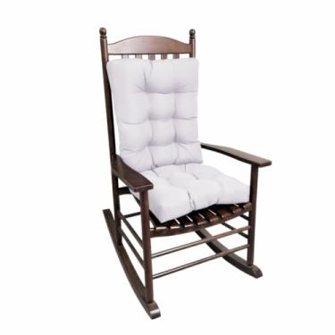 Imagem de psmacra Almofada para cadeira de balanço, conjunto de almofadas espessas para assento e cadeira traseira, almofadas de cadeira de pátio espessas macias para ambientes internos/externos (cinza claro)