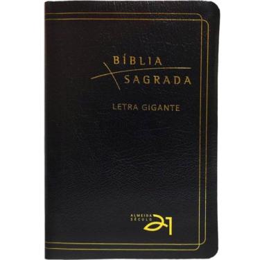 Imagem de Bíblia a21 letra gigante luxo - couro bonded preta