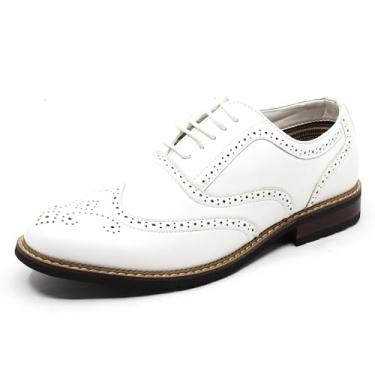 Imagem de Metrocharm MC315 Sapato Oxford masculino com cadarço, Branco, 45